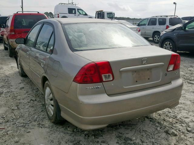 2HGES16665H563690 - 2005 HONDA CIVIC LX GOLD photo 3