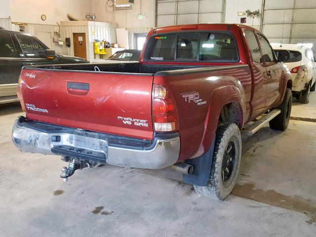 5TETU62N06Z275454 - 2006 TOYOTA TACOMA PRE RED photo 4