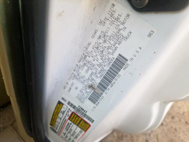 5TFTX4CN7BX004953 - 2011 TOYOTA TACOMA ACCESS CAB  ფოტო 10