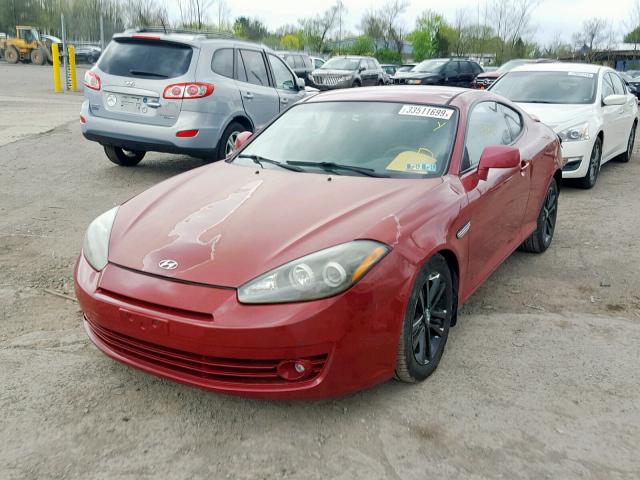 KMHHM66D58U280356 - 2008 HYUNDAI TIBURON GS MAROON photo 2