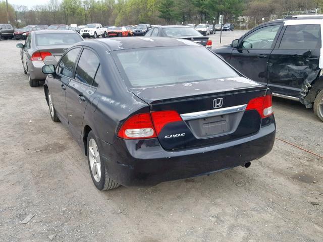 2HGFA16639H530093 - 2009 HONDA CIVIC LX-S BLACK photo 3