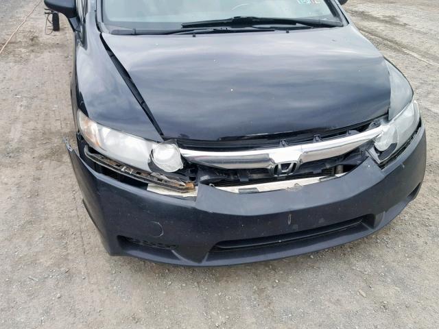 2HGFA16639H530093 - 2009 HONDA CIVIC LX-S BLACK photo 9