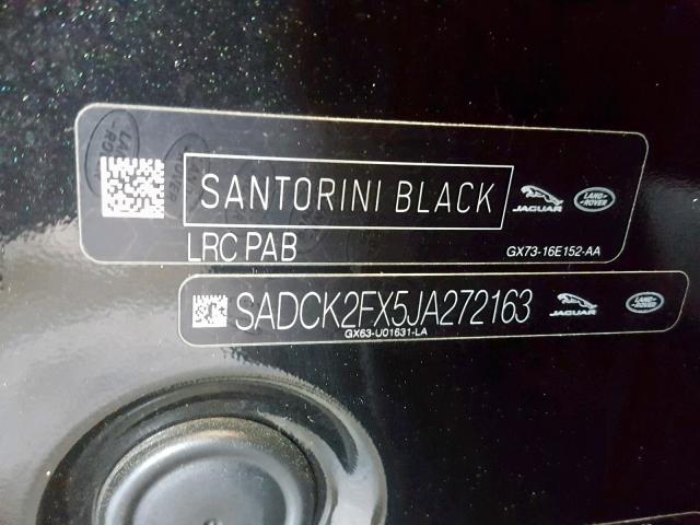 SADCK2FX5JA272163 - 2018 JAGUAR F-PACE PRE BLACK photo 10