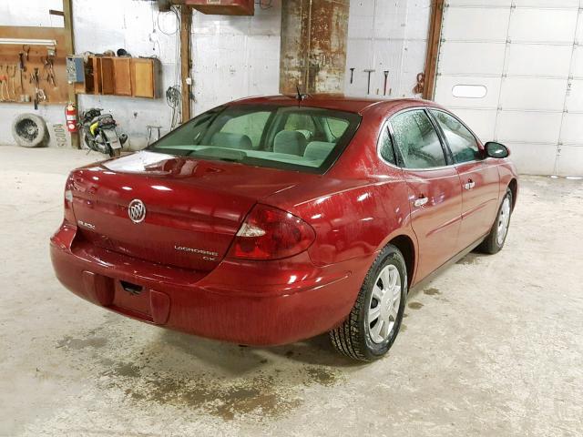 2G4WC582471155326 - 2007 BUICK LACROSSE C MAROON photo 4