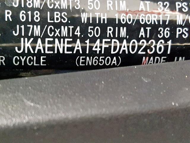 JKAENEA14FDA02361 - 2015 KAWASAKI EN650 A GREEN photo 20