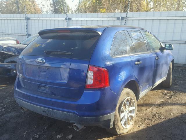 2FMDK3GC0DBB98219 - 2013 FORD EDGE SE BLUE photo 4