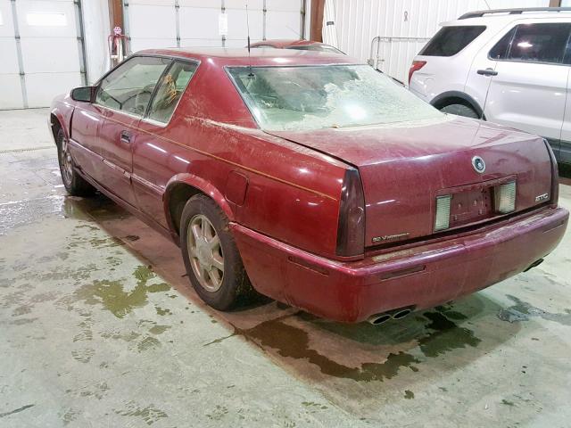 1G6ET12981B108860 - 2001 CADILLAC ELDORADO T MAROON photo 3