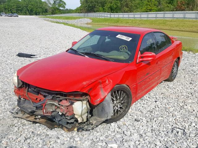 1G2NW52EXYC550721 - 2000 PONTIAC GRAND AM G RED photo 2