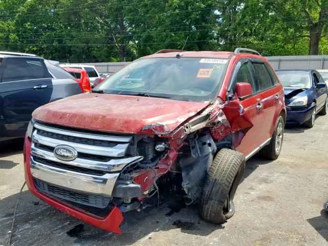 2FMDK4JC9BBA42031 - 2011 FORD EDGE SEL RED photo 2