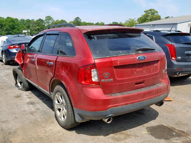 2FMDK4JC9BBA42031 - 2011 FORD EDGE SEL RED photo 3