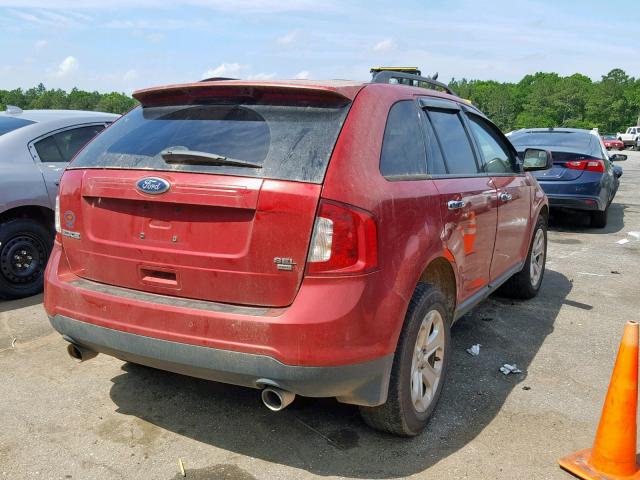 2FMDK4JC9BBA42031 - 2011 FORD EDGE SEL RED photo 4