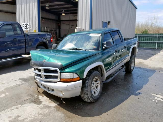 1D7HG48N64S504364 - 2004 DODGE DAKOTA QUA GREEN photo 2