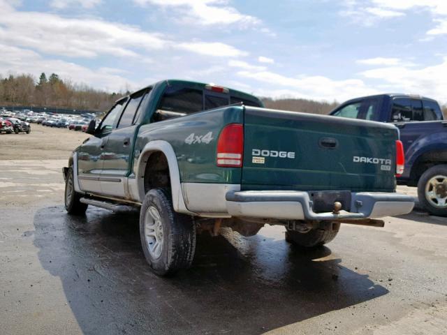 1D7HG48N64S504364 - 2004 DODGE DAKOTA QUA GREEN photo 3