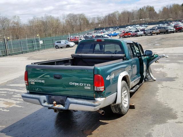 1D7HG48N64S504364 - 2004 DODGE DAKOTA QUA GREEN photo 4