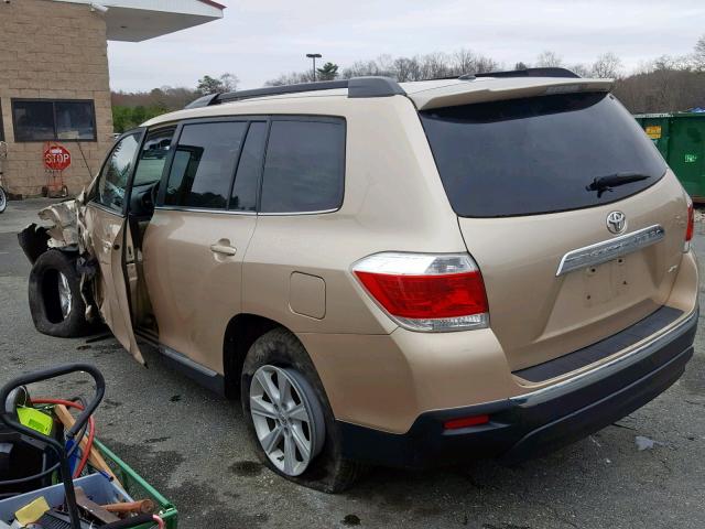 5TDBK3EH5CS128027 - 2012 TOYOTA HIGHLANDER TAN photo 3