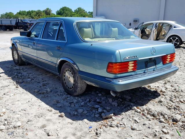 WDBCA35E0MA605117 - 1991 MERCEDES-BENZ 420 SEL TEAL photo 3