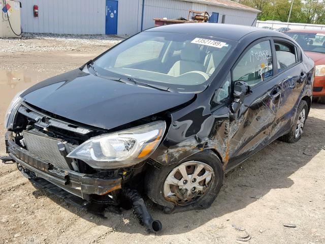 KNADM4A3XD6180836 - 2013 KIA RIO LX BLACK photo 2