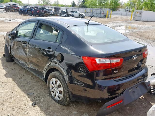 KNADM4A3XD6180836 - 2013 KIA RIO LX BLACK photo 3