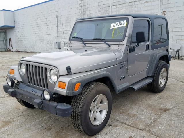 1J4FA49SX1P306175 - 2001 JEEP WRANGLER / GRAY photo 2