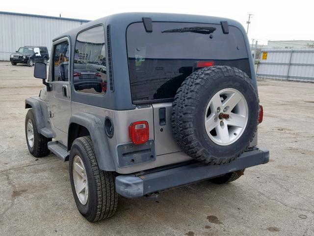 1J4FA49SX1P306175 - 2001 JEEP WRANGLER / GRAY photo 3