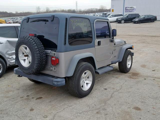 1J4FA49SX1P306175 - 2001 JEEP WRANGLER / GRAY photo 4