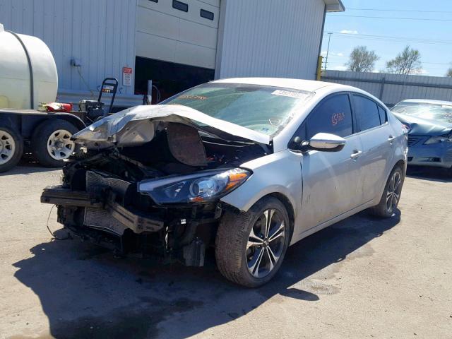 KNAFX4A8XE5170486 - 2014 KIA FORTE EX SILVER photo 2