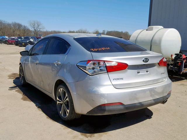 KNAFX4A8XE5170486 - 2014 KIA FORTE EX SILVER photo 3