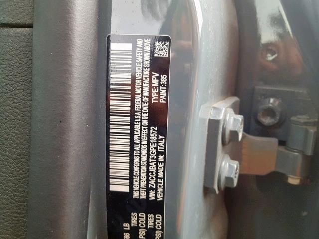 ZACCJBAT3GPE18572 - 2016 JEEP RENEGADE S ლურჯი ფოტო 10