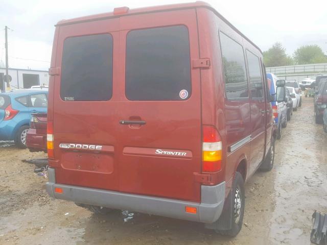 WD8PD144365965148 - 2006 DODGE SPRINTER 2 RED photo 4