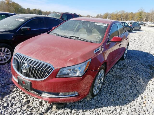 1G4GB5G39EF104072 - 2014 BUICK LACROSSE RED photo 2