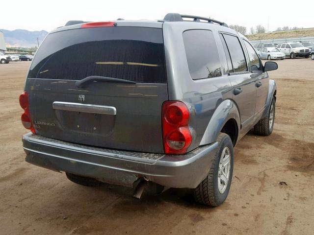 1D4HB48N16F138529 - 2006 DODGE DURANGO SL GRAY photo 4