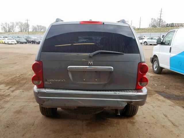 1D4HB48N16F138529 - 2006 DODGE DURANGO SL GRAY photo 9