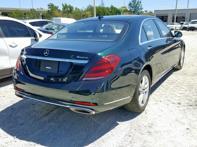 WDDUG6EB5JA354589 - 2018 MERCEDES-BENZ S 450 4MAT GREEN photo 4