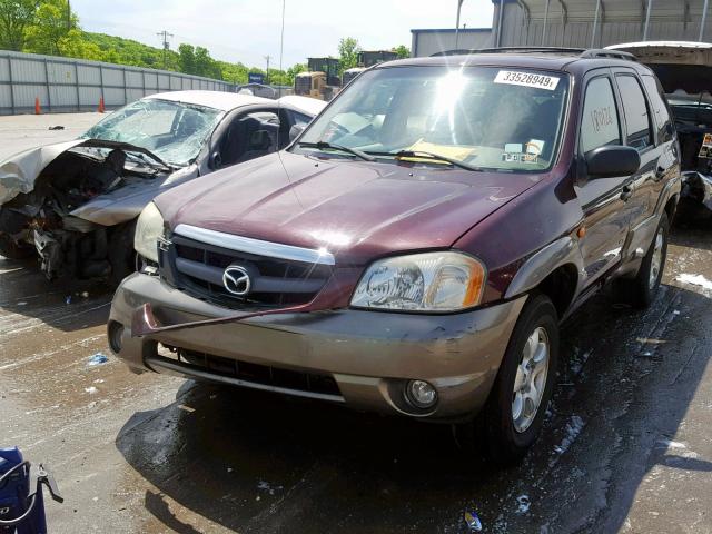 4F2YU08192KM17726 - 2002 MAZDA TRIBUTE LX BURGUNDY photo 2