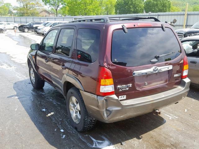 4F2YU08192KM17726 - 2002 MAZDA TRIBUTE LX BURGUNDY photo 3