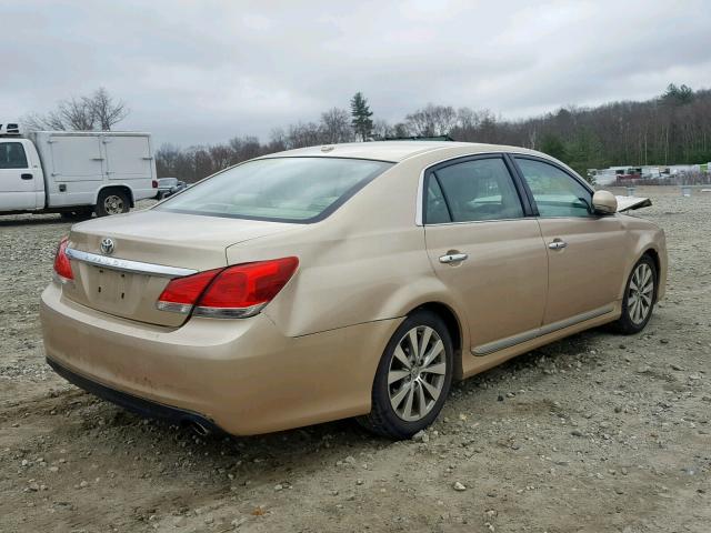 4T1BK3DB0BU377029 - 2011 TOYOTA AVALON BAS GOLD photo 4