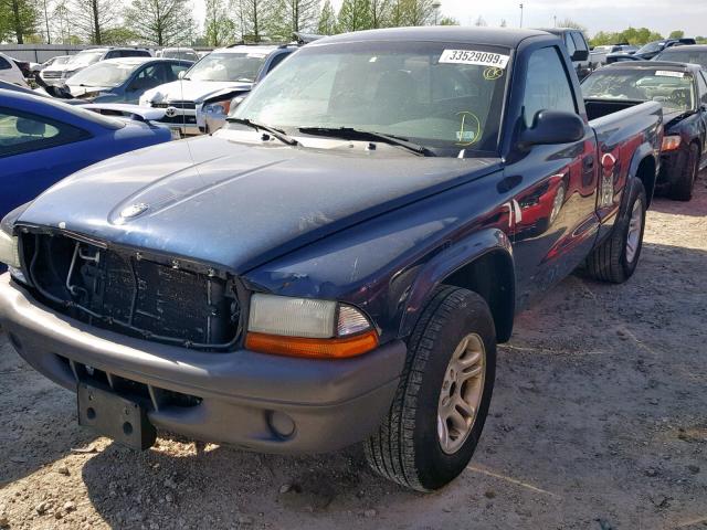 1D7FL16K04S559709 - 2004 DODGE DAKOTA SXT BLUE photo 2