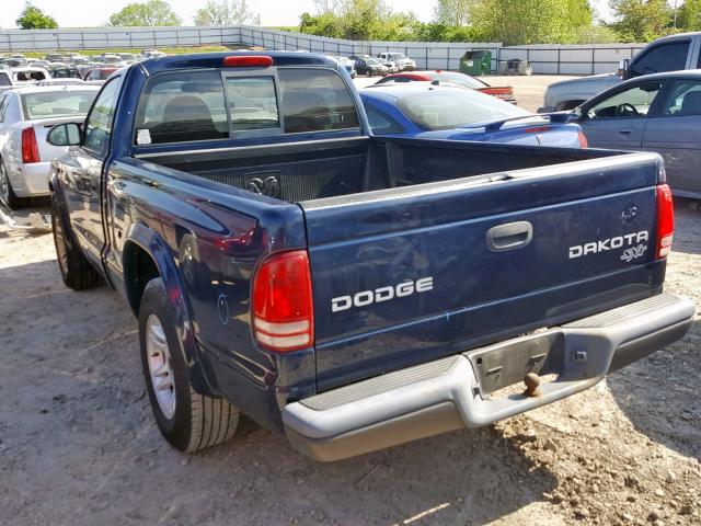 1D7FL16K04S559709 - 2004 DODGE DAKOTA SXT BLUE photo 3