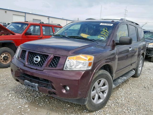 5N1BA0ND0DN601494 - 2013 NISSAN ARMADA SV MAROON photo 2