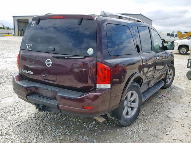 5N1BA0ND0DN601494 - 2013 NISSAN ARMADA SV MAROON photo 4