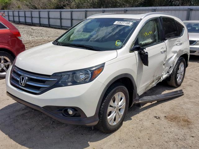 5J6RM3H77EL009339 - 2014 HONDA CR-V EXL WHITE photo 2