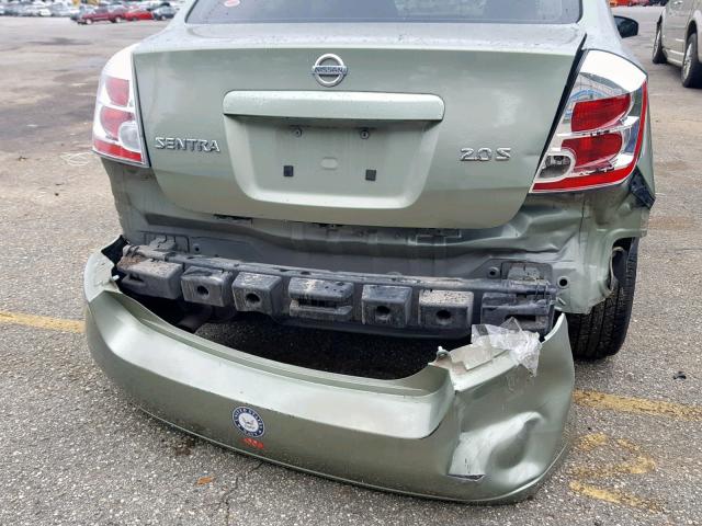 3N1AB61E37L604962 - 2007 NISSAN SENTRA 2.0 GREEN photo 9