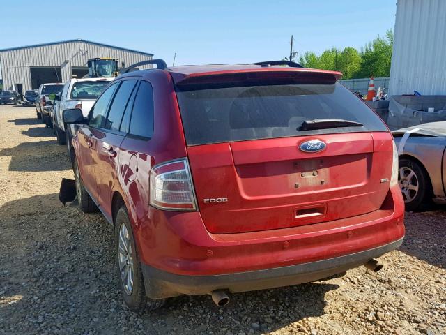 2FMDK3JC2ABB02336 - 2010 FORD EDGE SEL RED photo 3