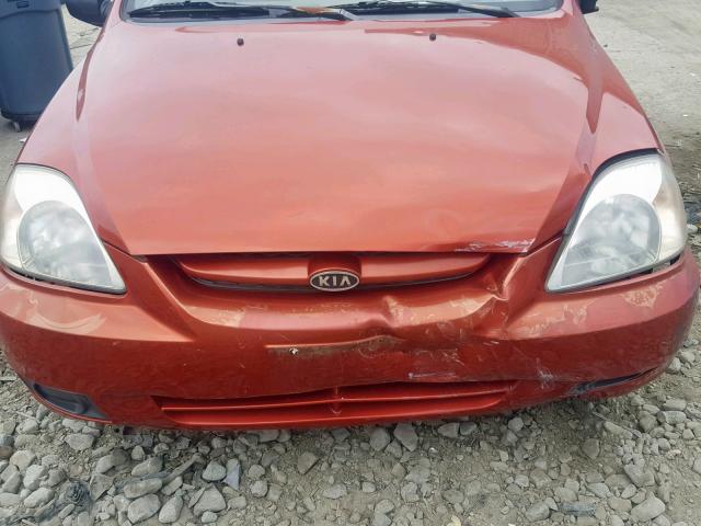 KNADC125136234461 - 2003 KIA RIO ORANGE photo 9