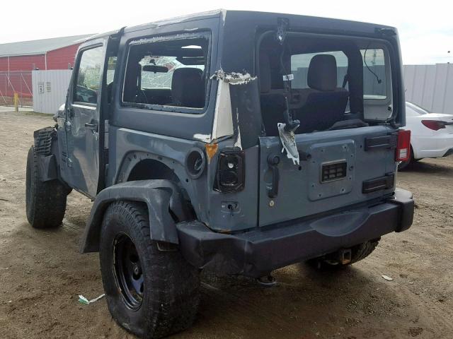 1C4AJWAGXEL285814 - 2014 JEEP WRANGLER S GRAY photo 3