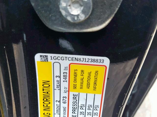 1GCGTCEN8J1238833 - 2018 CHEVROLET COLORADO L TEAL photo 10