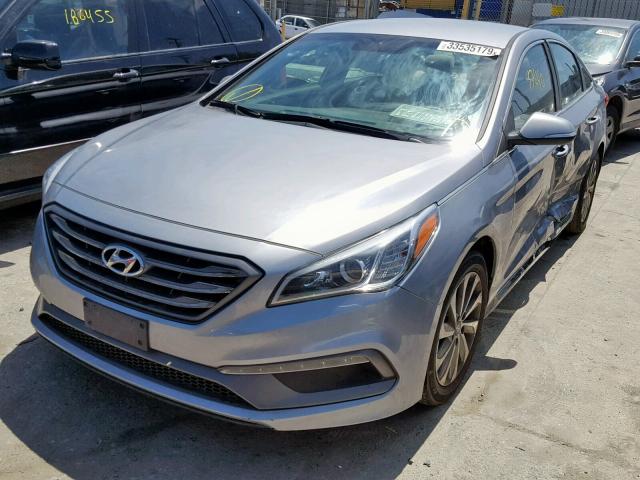 5NPE34AF1HH528569 - 2017 HYUNDAI SONATA SPO GRAY photo 2