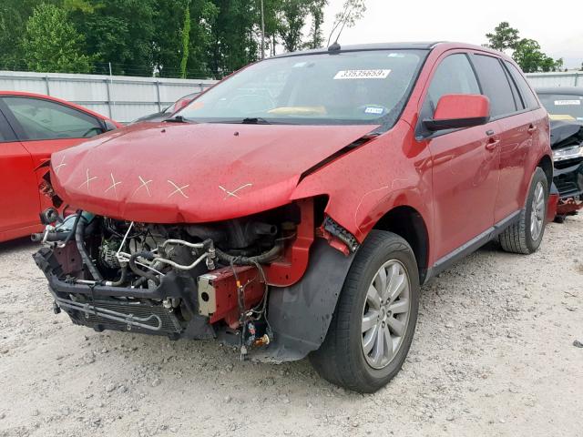 2FMDK3JC2ABA00793 - 2010 FORD EDGE SEL RED photo 2