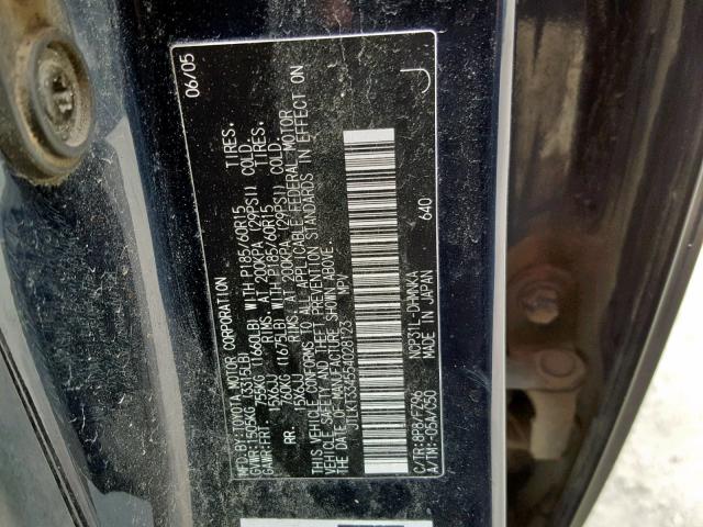 JTLKT334554028123 - 2005 TOYOTA SCION XB 蓝色 照片 10