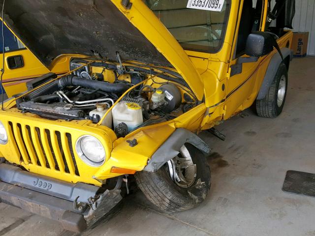 1J4FA49S44P775847 - 2004 JEEP WRANGLER / YELLOW photo 10